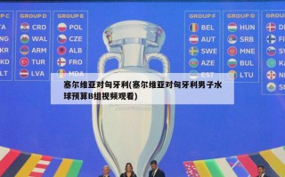 塞尔维亚对匈牙利(塞尔维亚对匈牙利男子水球预算B组视频观看)