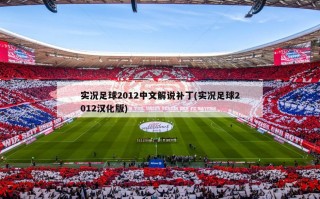 实况足球2012中文解说补丁(实况足球2012汉化版)