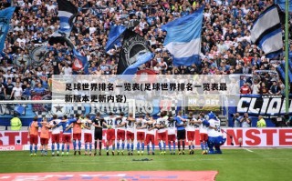 足球世界排名一览表(足球世界排名一览表最新版本更新内容)